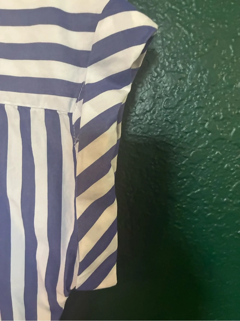 J. Crew Blue and White Vertical Stripe Short-Sleeve Button Shirt